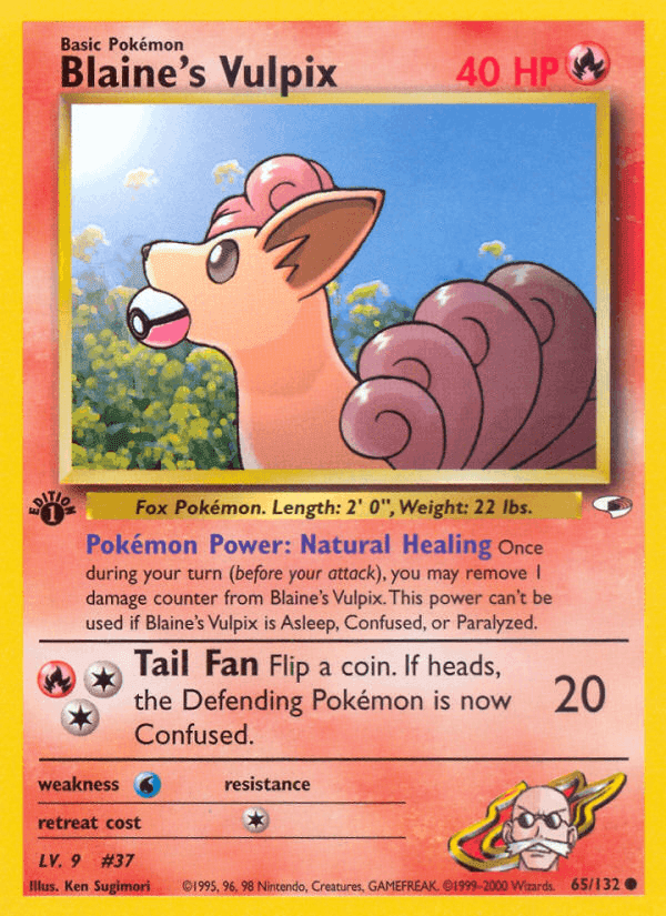Blaine's Vulpix, card 65 from Gym Heroes