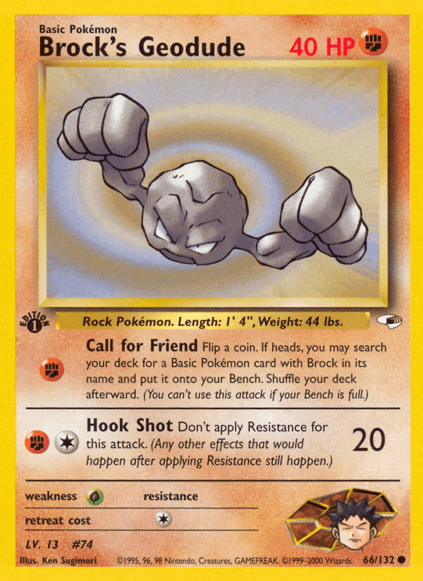 Brock's Geodude, card 66 from Gym Heroes