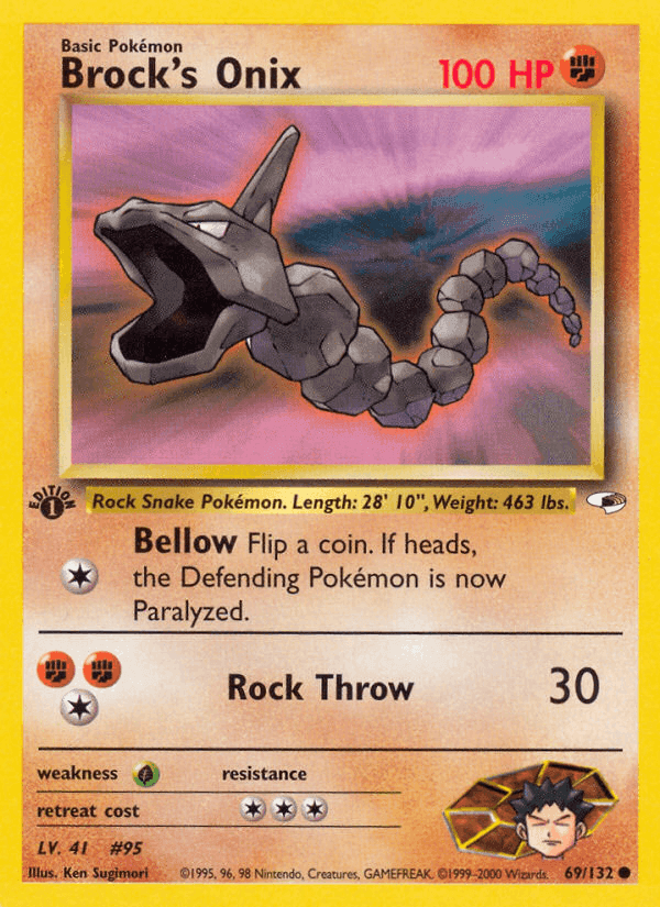 Brock's Onix, card 69 from Gym Heroes