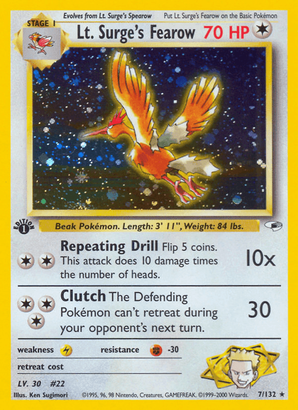 Lt. Surge's Fearow, card 7 from Gym Heroes