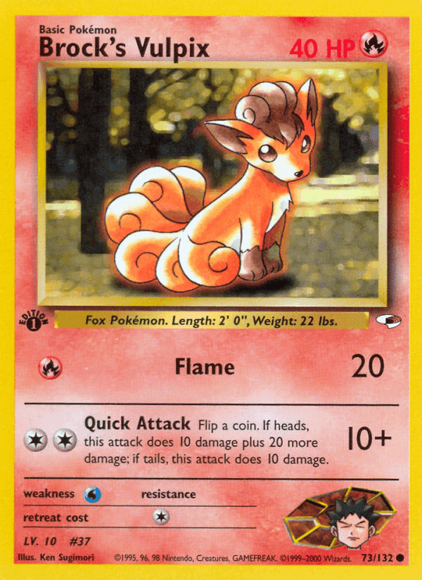 Brock's Vulpix, card 73 from Gym Heroes