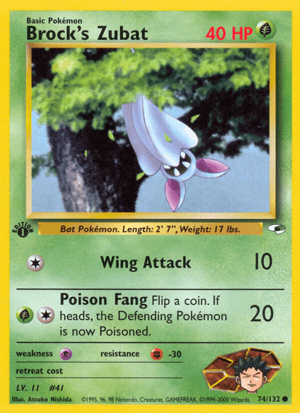 Brock's Zubat, card 74 from Gym Heroes