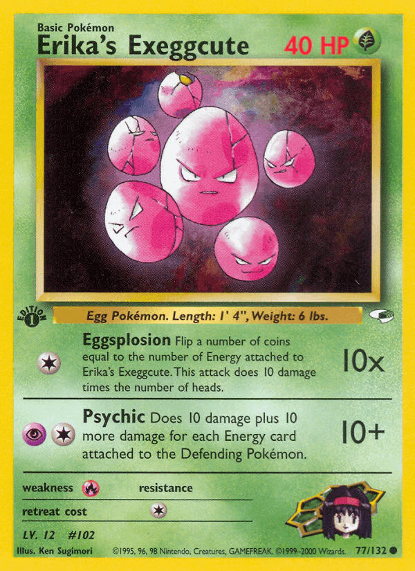 Erika's Exeggcute, card 77 from Gym Heroes