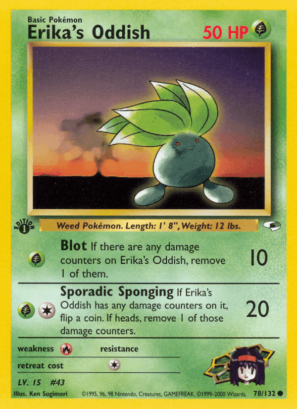 Erika's Oddish, card 78 from Gym Heroes