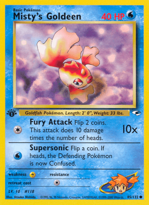 Misty's Goldeen, card 85 from Gym Heroes