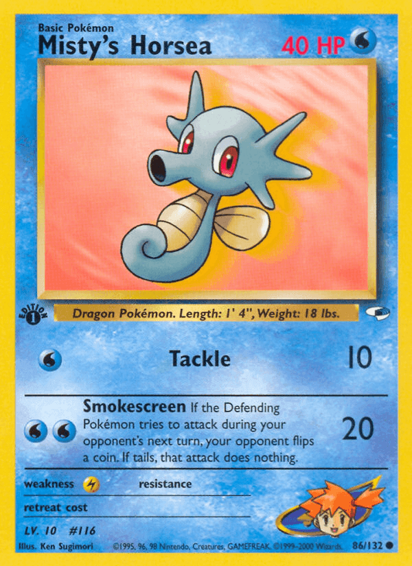 Misty's Horsea, card 86 from Gym Heroes