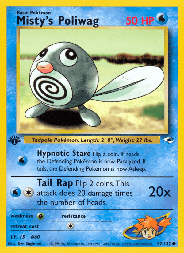 Misty's Poliwag, card 87 from Gym Heroes