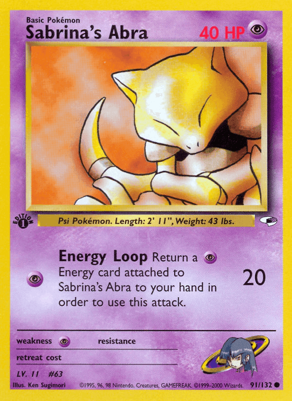 Sabrina's Abra, card 91 from Gym Heroes