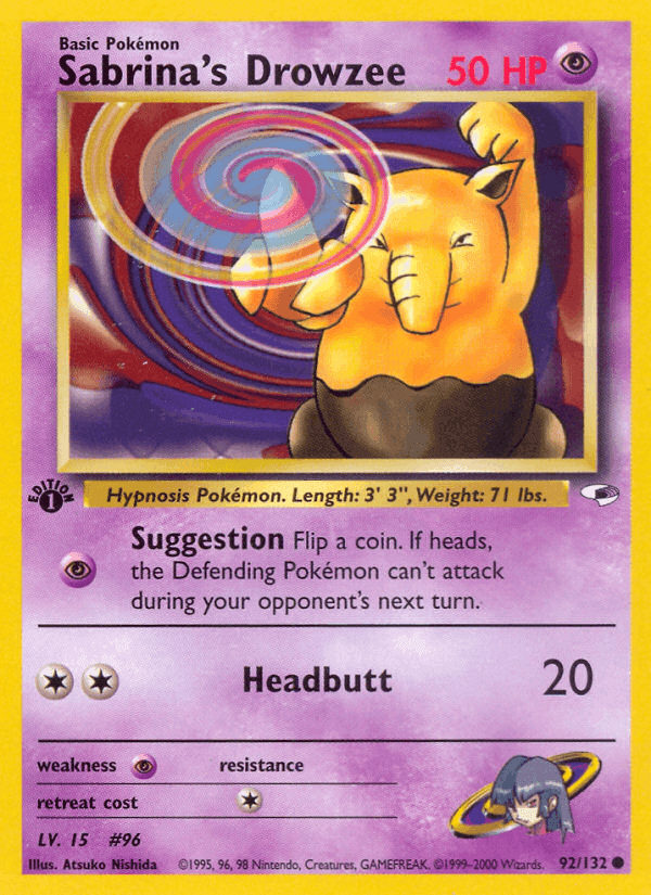 Sabrina's Drowzee, card 92 from Gym Heroes