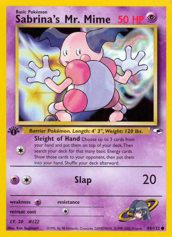 Sabrina's Mr. Mime, card 94 from Gym Heroes