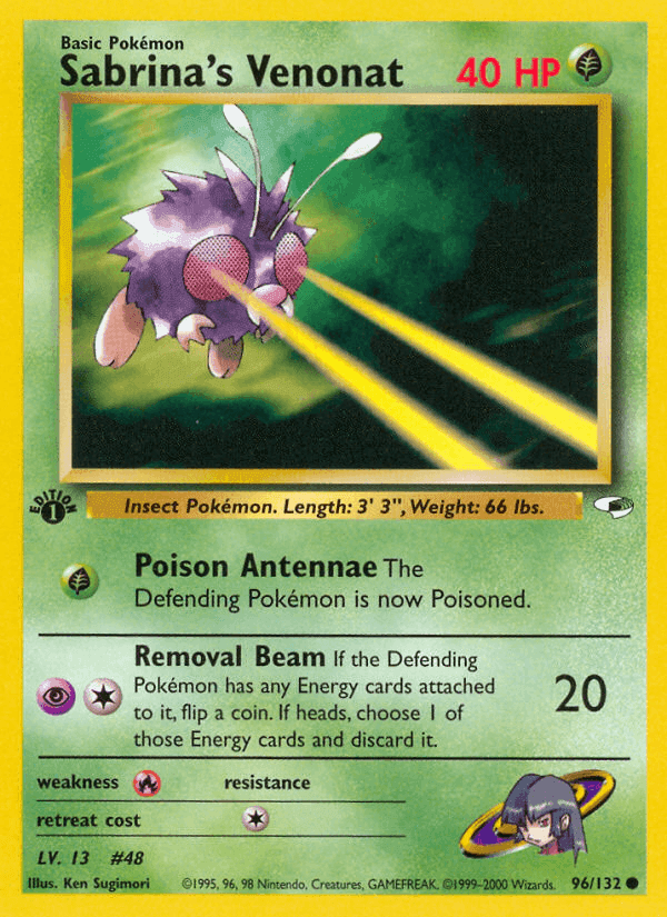Sabrina's Venonat, card 96 from Gym Heroes