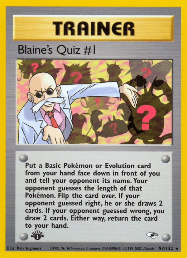 Blaine's Quiz #1, card 97 from Gym Heroes