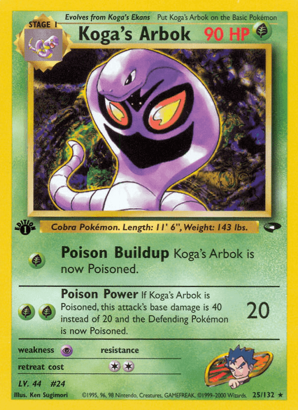 Koga's Arbok, carta 25 de Gym Challenge