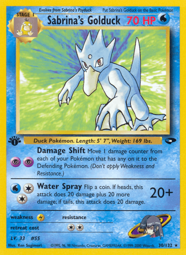 Sabrina's Golduck, card 30 from Gym Challenge