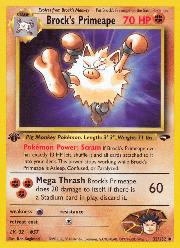 Brock's Primeape, carta 35 di Gym Challenge