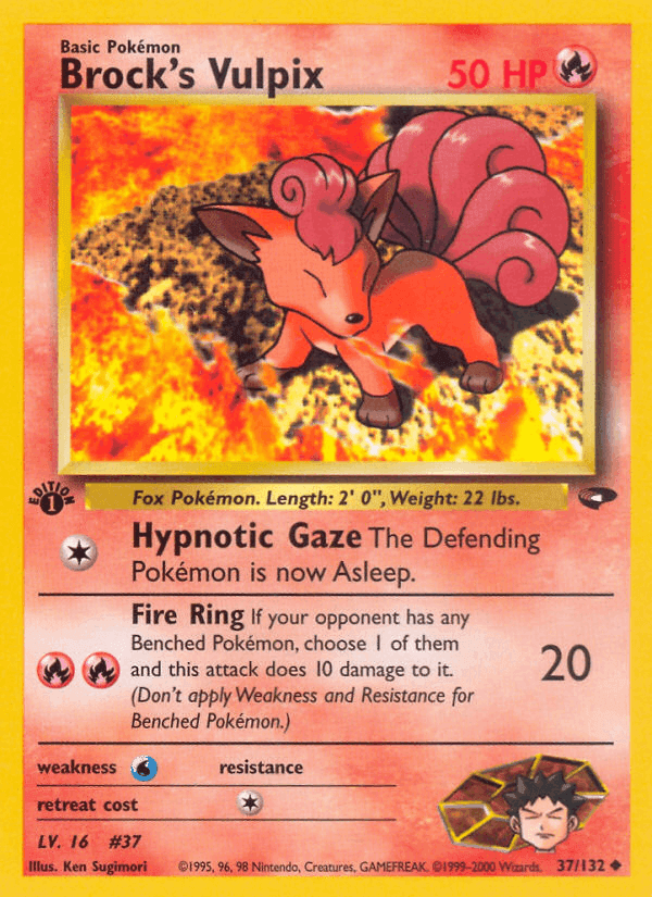 Brock's Vulpix, card 37 from Gym Challenge