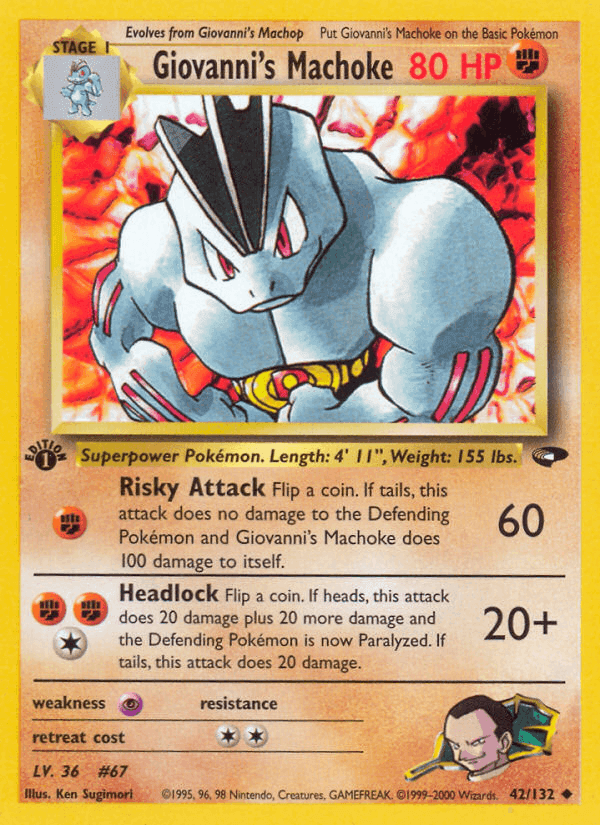Giovanni's Machoke, carta 42 di Gym Challenge