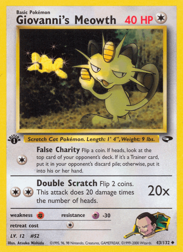 Giovanni's Meowth, carta 43 de Gym Challenge
