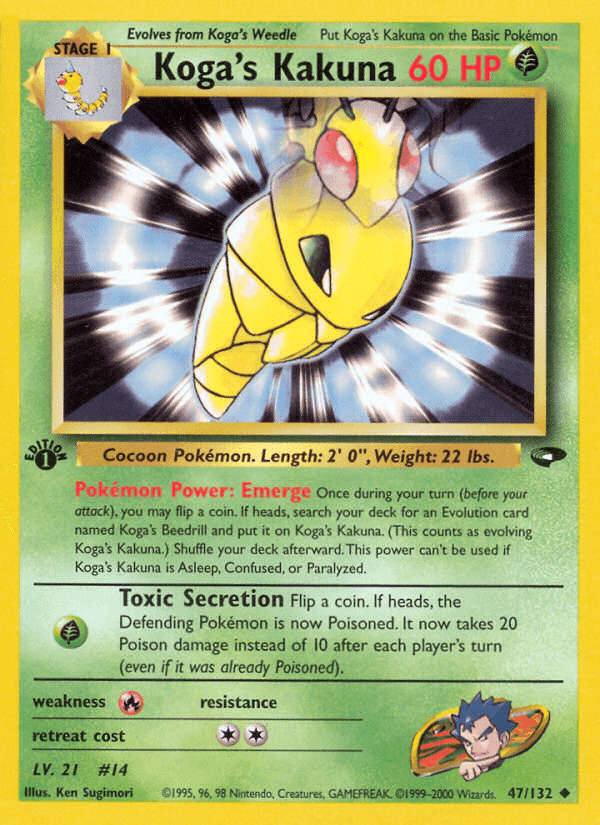 Koga's Kakuna, card 47 from Gym Challenge