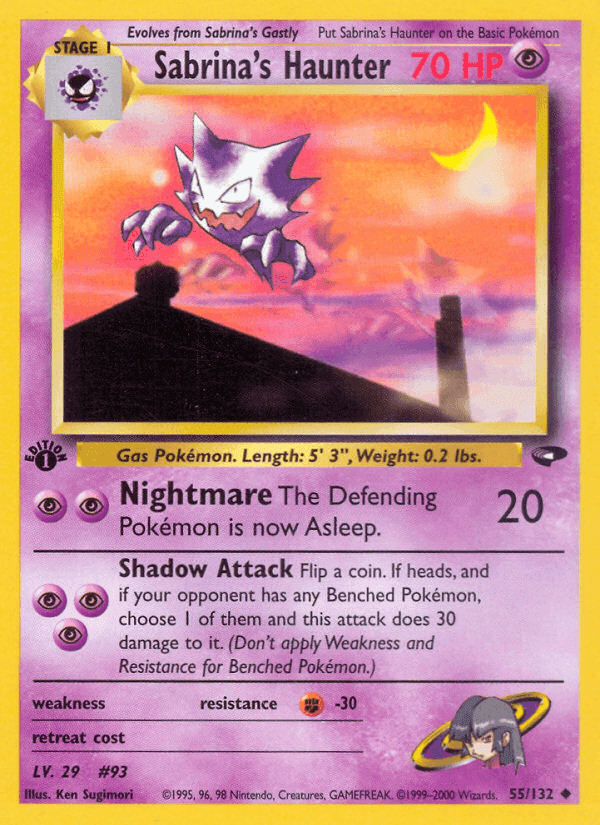 Sabrina's Haunter, card 55 from Gym Challenge