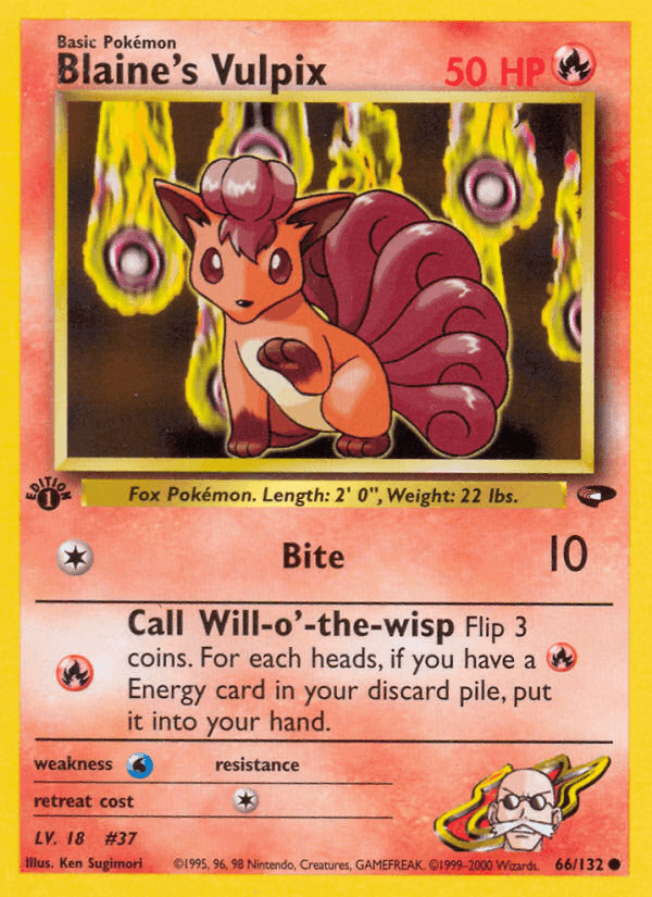 Blaine's Vulpix, card 66 from Gym Challenge