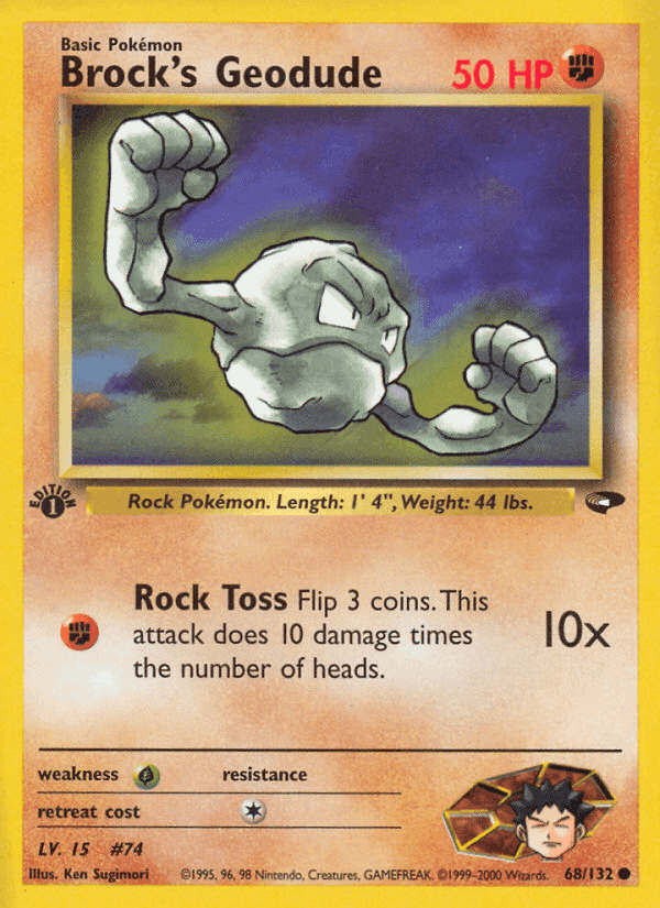 Brock's Geodude, card 68 from Gym Challenge