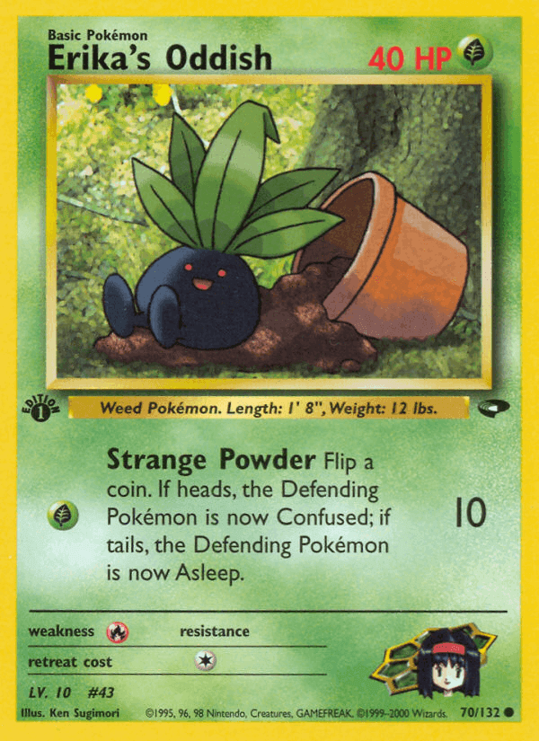 Erika's Oddish, card 70 from Gym Challenge