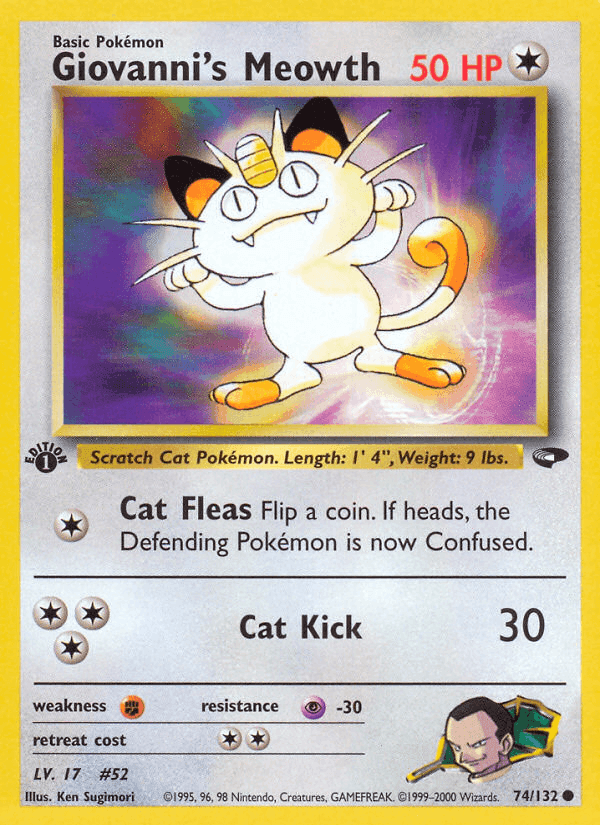Giovanni's Meowth, card 74 from Gym Challenge