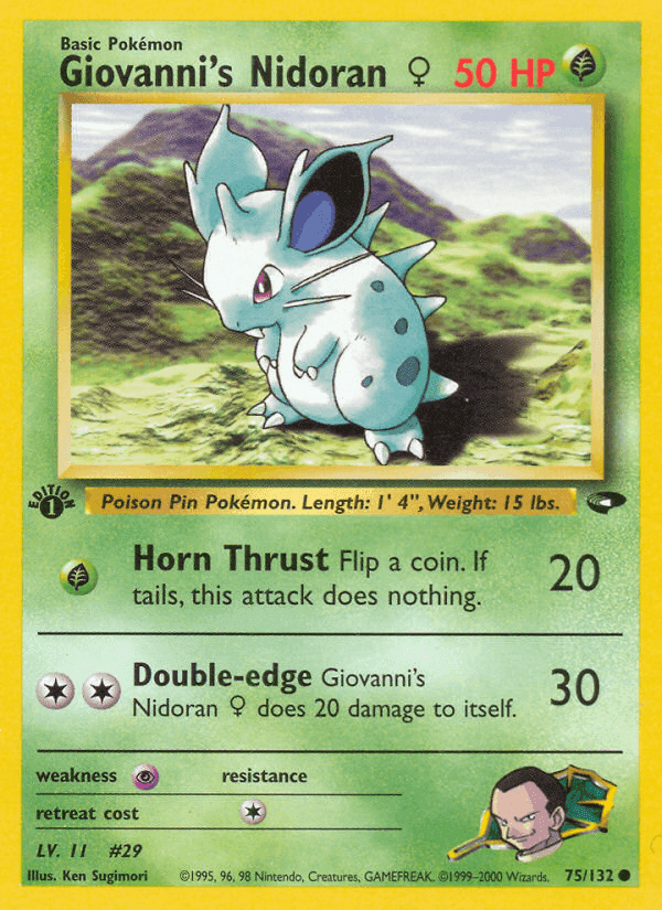 Giovanni's Nidoran ♀, card 75 from Gym Challenge