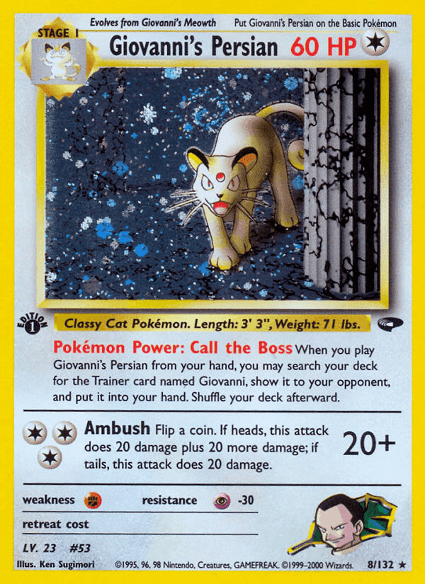 Giovanni's Persian, card 8 from Gym Challenge
