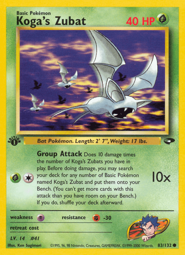 Koga's Zubat, card 83 from Gym Challenge