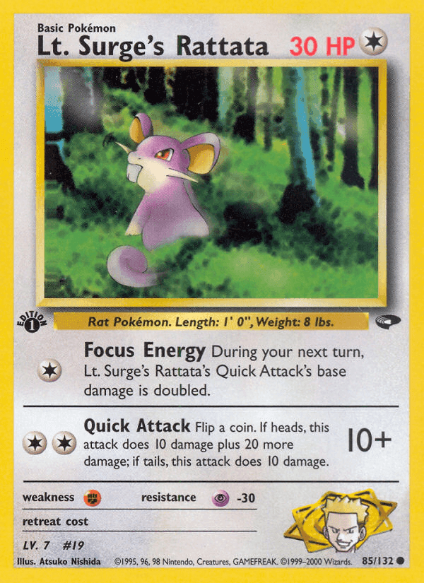 Lt. Surge's Rattata, card 85 from Gym Challenge