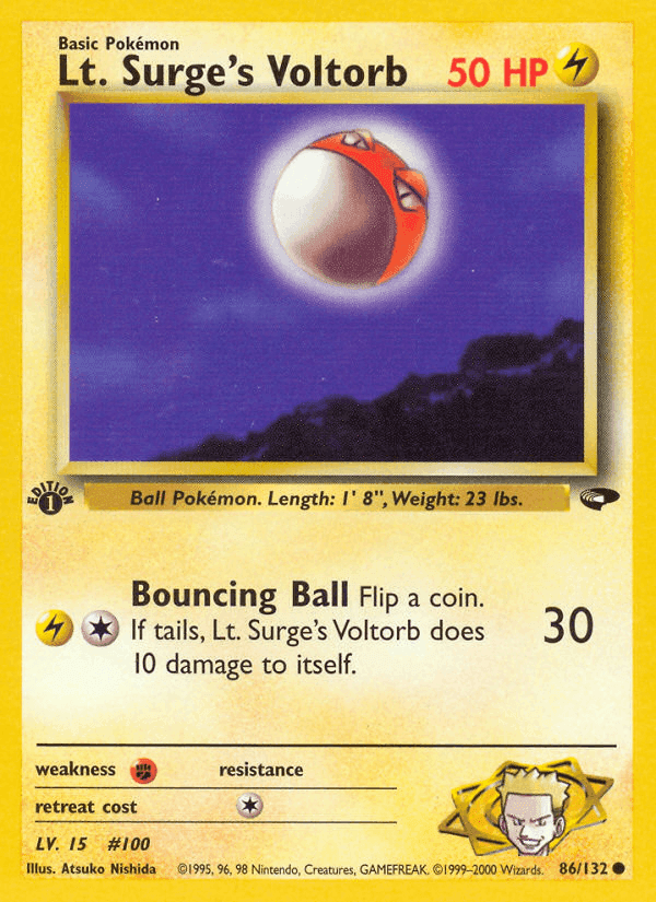 Lt. Surge's Voltorb, card 86 from Gym Challenge
