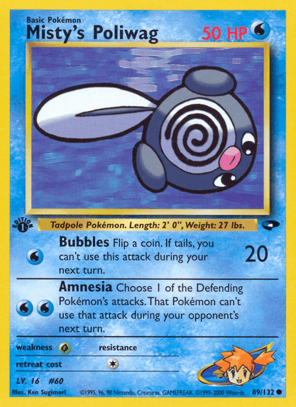 Misty's Poliwag, card 89 from Gym Challenge