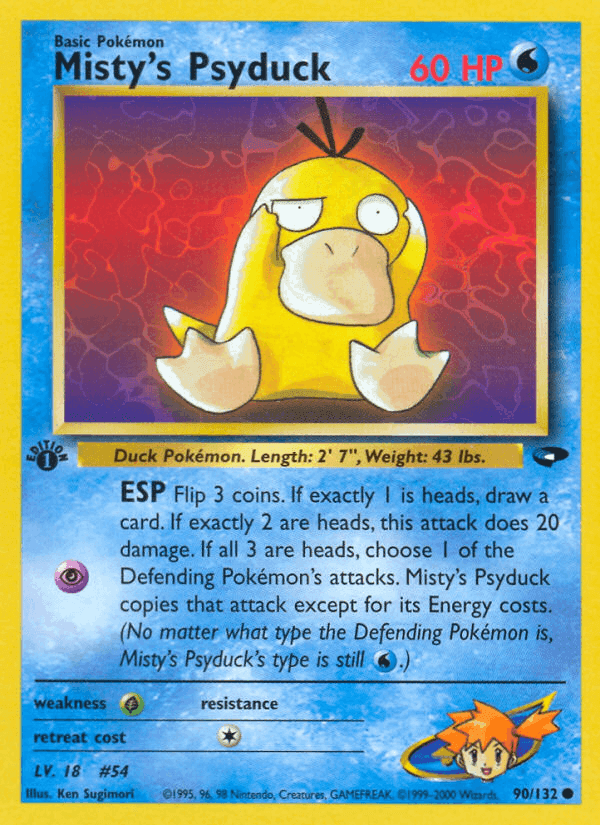 Misty's Psyduck, card 90 from Gym Challenge