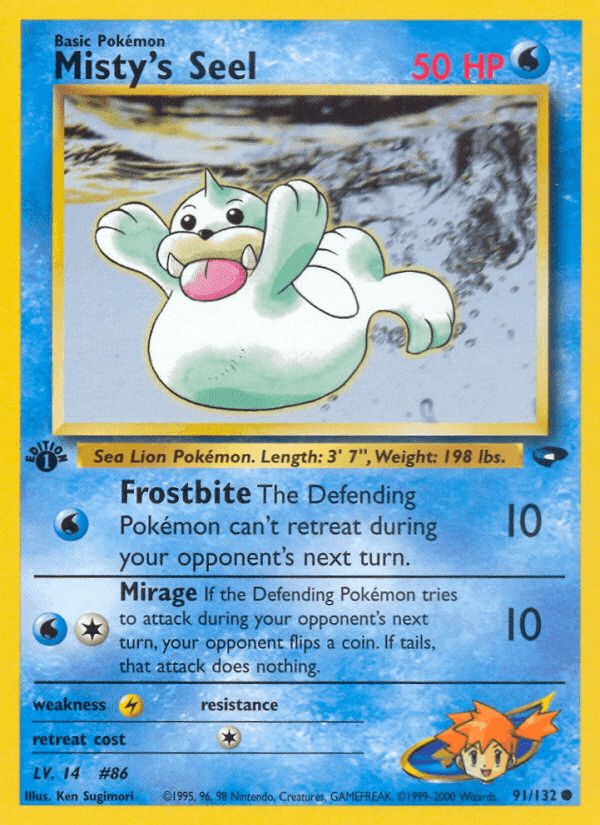 Misty's Seel, card 91 from Gym Challenge