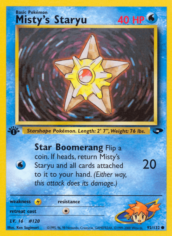 Misty's Staryu, card 92 from Gym Challenge