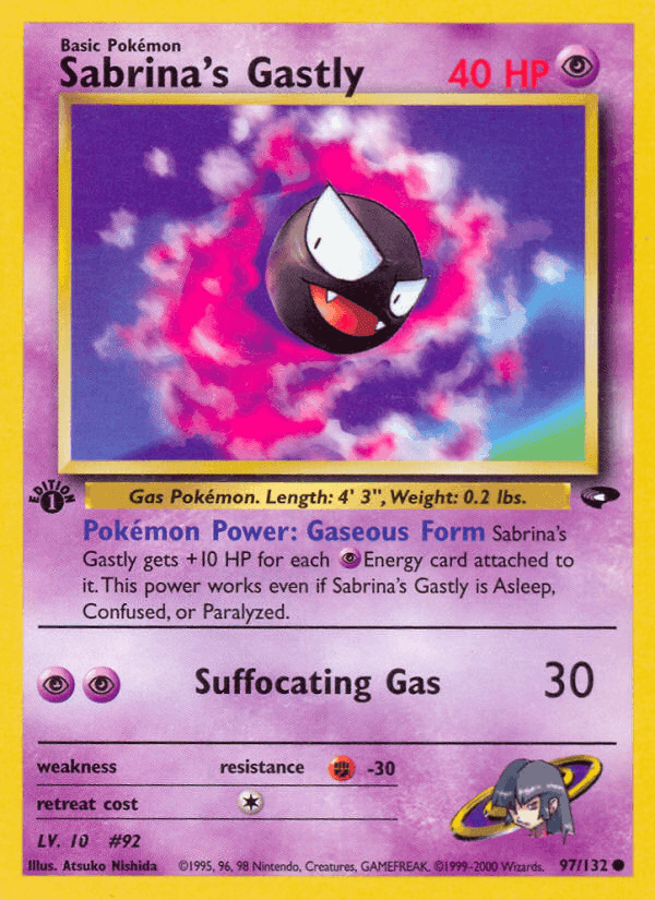 Sabrina's Gastly, card 97 from Gym Challenge
