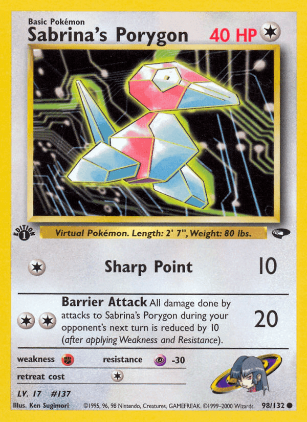 Sabrina's Porygon, card 98 from Gym Challenge