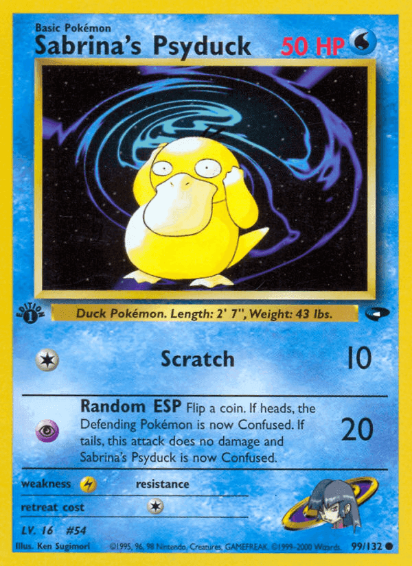 Sabrina's Psyduck, card 99 from Gym Challenge