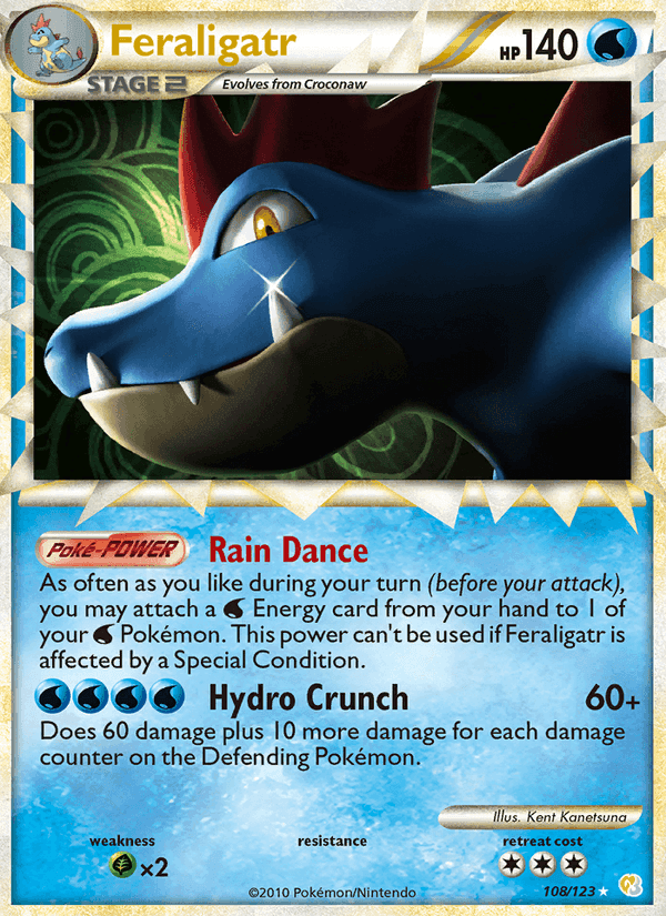 Feraligatr, carta 108 di HeartGold SoulSilver
