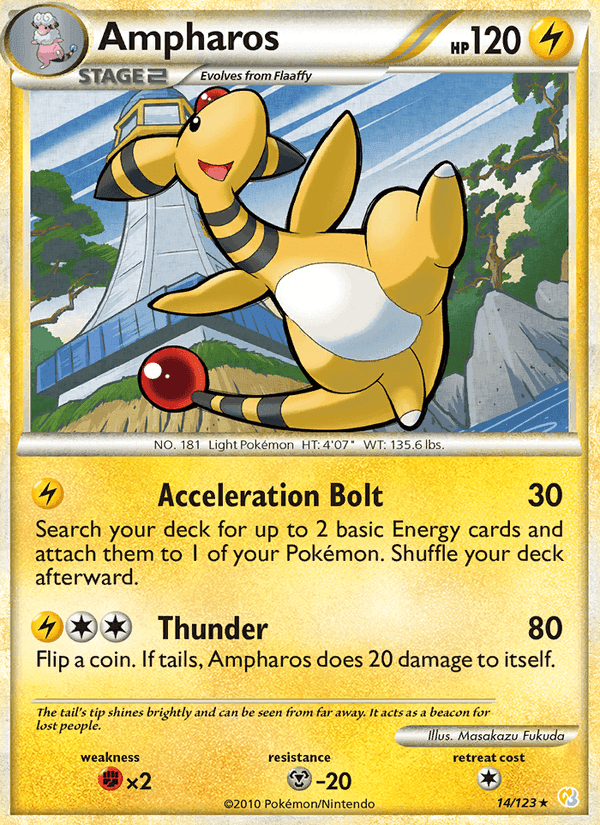 Ampharos, carta 14 de HeartGold SoulSilver