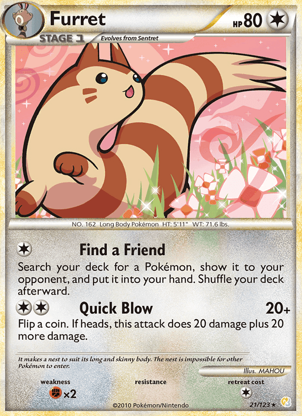 Furret, carta 21 de HeartGold SoulSilver