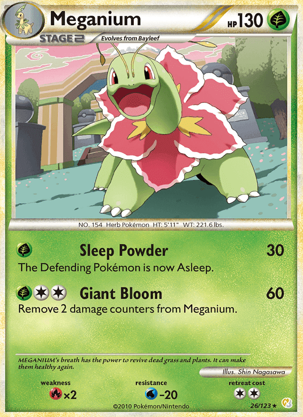 Meganium, carta 26 de HeartGold SoulSilver