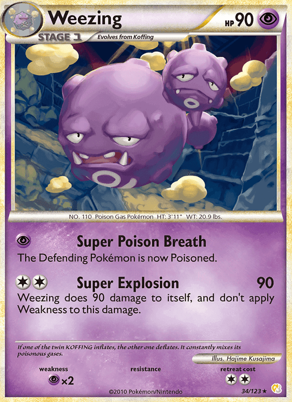 Weezing, carta 34 di HeartGold SoulSilver