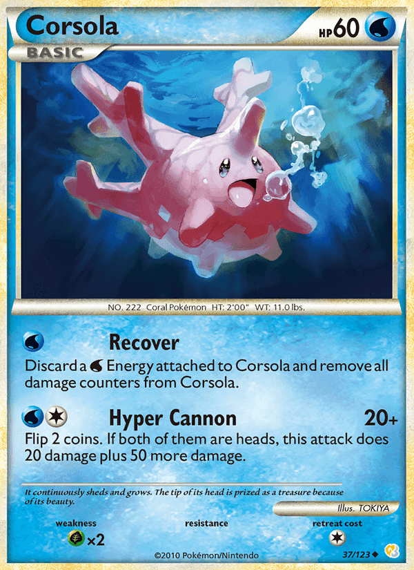 Corsola, carta 37 di HeartGold SoulSilver