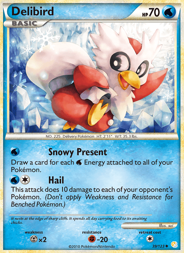 Delibird, card 39 from HeartGold SoulSilver