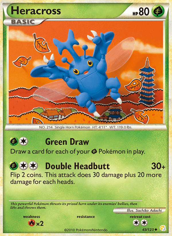 Heracross, carta 43 de HeartGold SoulSilver