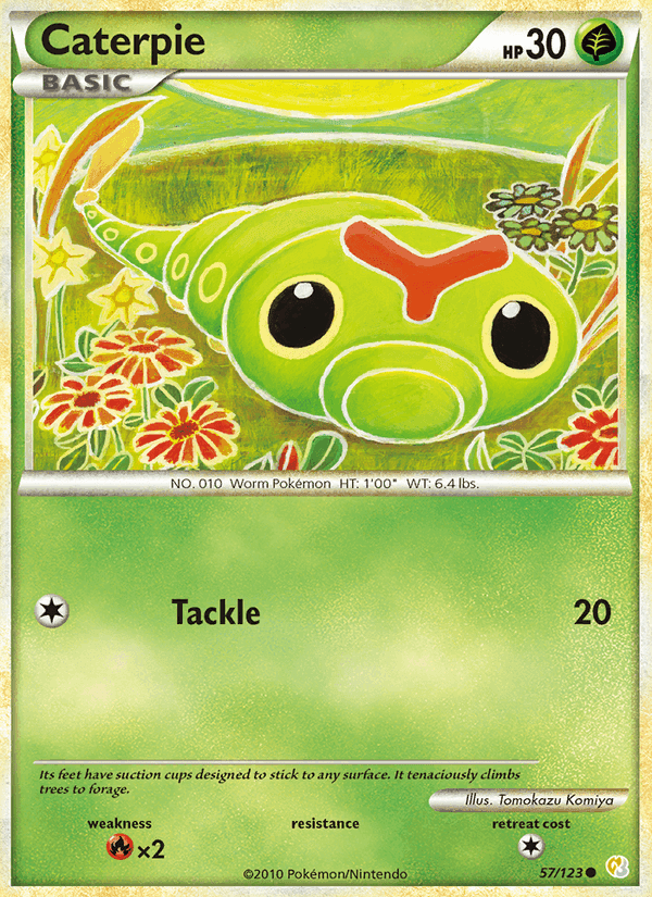 Caterpie, carta 57 de HeartGold SoulSilver