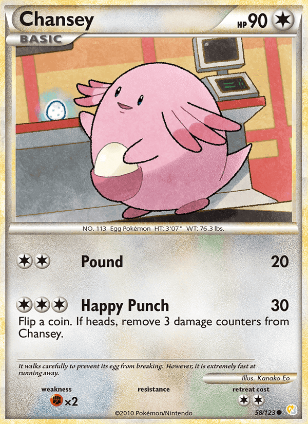 Chansey, carta 58 di HeartGold SoulSilver